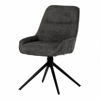 Jídelní otočná židle ze šedé látky - 2