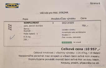 Nabízím k prodeji krásnou bílou nepoužitou šatní skříň - 2
