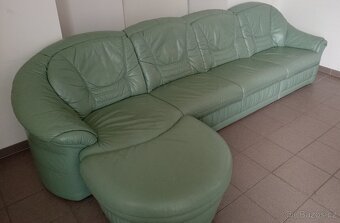 Kožená rohová sedací souprava - PRAVÁ KŮŽE, LongLife - 2
