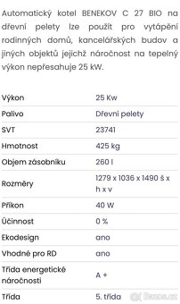 Prodám nový automatický kotel Benekov C 27 BIO - 2