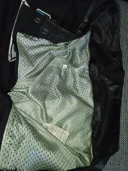 Černé textilní kožené moto kalhoty - 2