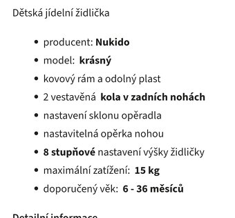 Jídelní židlička - 2