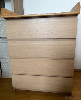 Komoda MALM 80x100x48 cm + přebalovací pult - 2