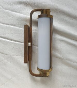 Starožitná nástěnná lampička art deco válec mosaz - 2