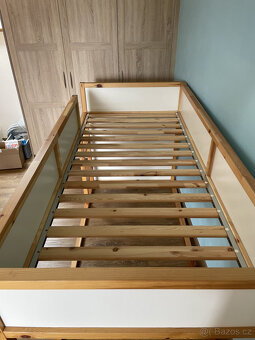 Dětská oboustranná postel KURA, dřevo borovice, 90x200 cm - 2