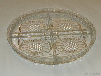 Skleněný broušený talíř 4dílný - 2