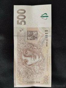 Bankovka 500 Kč, rok 2009, serie R - hezké číslo - 2