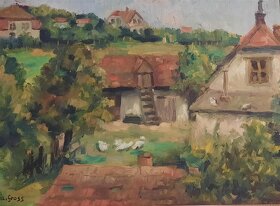 Obraz olej na desce, krásný rám, aut. prof.J.Gross - 2