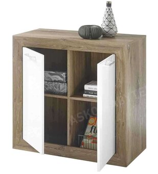 Komoda- XXXLutz- Neapel š.90cm - dub/bílá lesk - 2