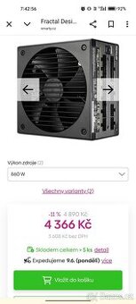Zdroj 860W 80+ Platinum Fractal ion+ 860p - 2