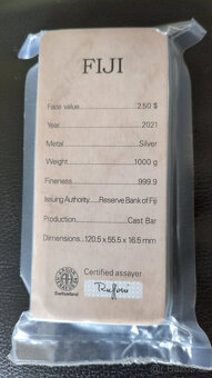 Investiční stříbro 1kg certifikované - 2