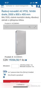 Řadový rozvaděč AC IP55, 1křídlé dveře, 2000 x 800 x 400 mm - 2