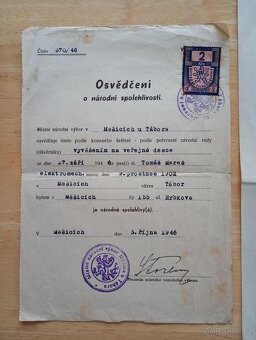 Staré vysvědčení o mravech a osvědčení o spolehlivosti - 2