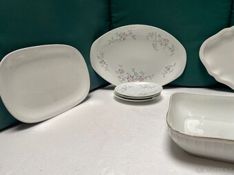 Sada porcelánových táců / podnosů – 5 ks, různé tvary a veli - 2