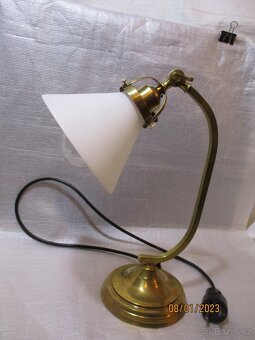 Stolní lampa mosaz, směrovatelná,funkční, - 2