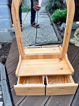 Nástěnné dětské zrcadlo, masiv dřevo - 2