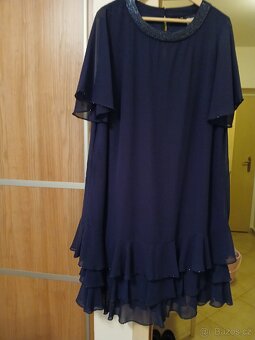 Spolecenske saty vel.46, barva tmavě modrá - 2