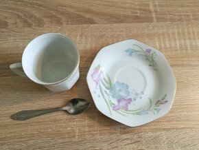 Starožitný porcelánový šálek s podšálkem a lžičkou / hrníček - 2