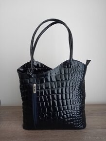 Genuine Leather dámská kabelka batůžek 2v1 kožená nová - 2