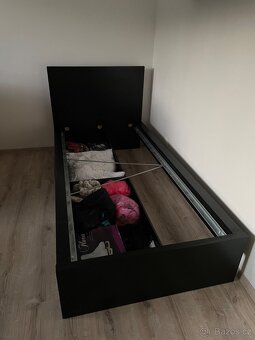MALM černé postele 90x200 2 ks - 2