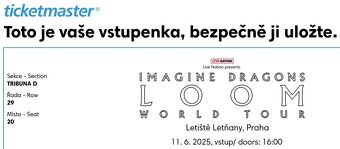 Vstupenky na Imagine Dragons 11.6. - 2