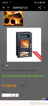 krbová kamna Wamsler Jupiter o výkonu 6,5 kW, - 2