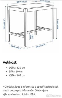 IKEA Barový stolek, tmavě hnědá - 2