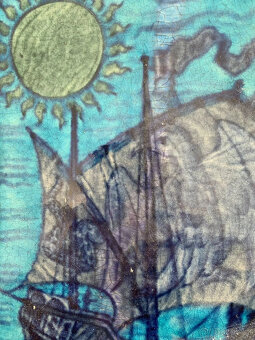 Dvojice recyklovaných 20cm secesních dlaždic. Možná od Willi - 2