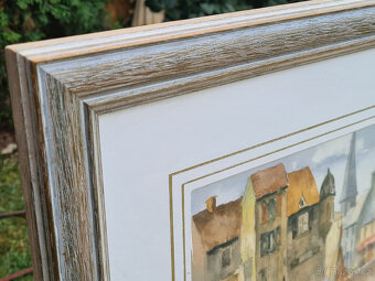 Akvarel "Fishing nets at Honfleur", 50x42cm - 2