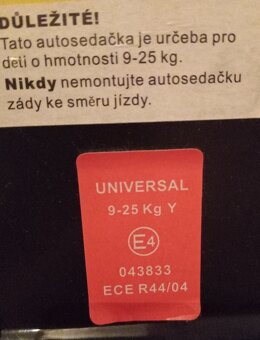 Autosedačka "BABY POINT" 9 - 25 kg - 2