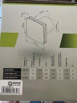 ventilátor 125 DALAP 12V s časovým doběhem - 2