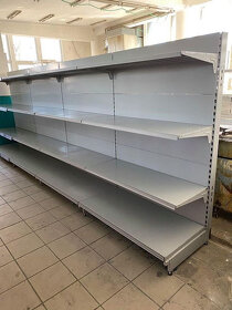 Použité kovové obchodní jednostranné regály AKCE - 2