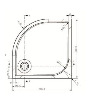 Sprchová vanička, litý mramor ERIKA GC559 900x900 mm - 2