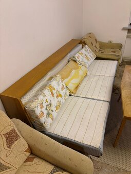 Retro dřevěná sedačka 60. léta (pevná, zachovalá konstrukce - 2