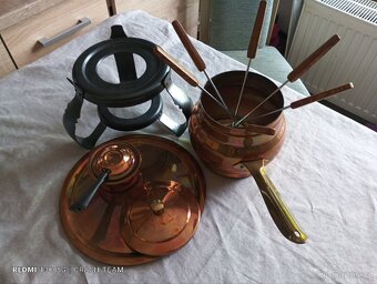 Měděná sada na fondue -NEPOUŽITÁ - 2