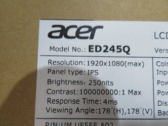 Nový LCD monitor Full HD 24" Acer ED245QAbi - 2