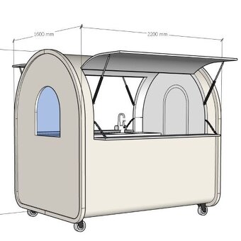 Food Truck 1,6 m široký barva 9001 - 2