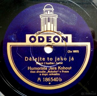 Jára Kohout – starožitná šelaková gramodeska z roku 1928 - 2