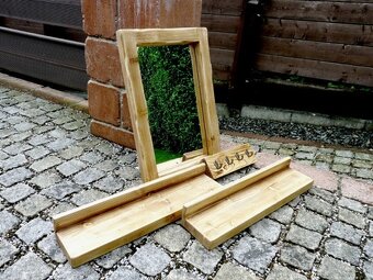 Koupelnový set zrcadlo, police, věšák - 2