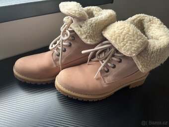 Zimni boty Tamaris 39 kožené s kožíškem - 2