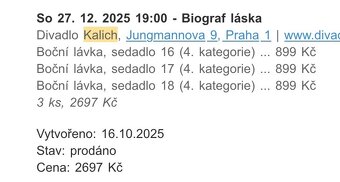 Muzikál Biograf láska 27.12. - 2