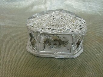 Cínový starožitný betlém do vitrínky - 2