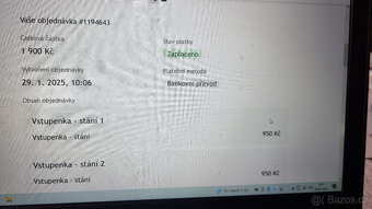 Prodám 2 vstupenky na Chinaski - 2