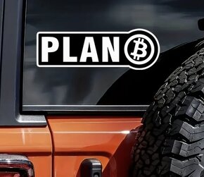 Plan B. ƁITCOIN voděodolná samolepka na auto - 2