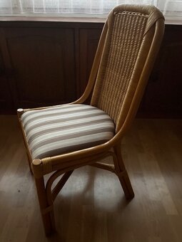 Ratanové židle s polstrovaným sedákem - 2