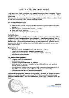 MISTR VÝROBY - máš na to? - 2