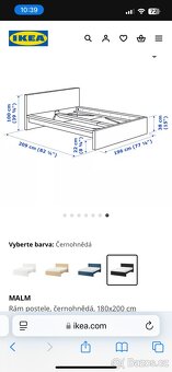 Postel manzelska 180x200 Ikea Malm cerna - 2