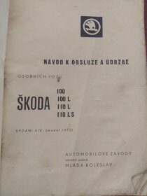 Prodám knihu ŠKODA 100 110 Návod k obsluze a údržbě - 2