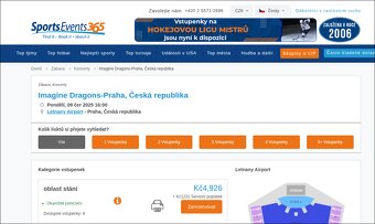 2x STANDING - Imagine Dragons - 9.6 Praha Letňany - 2