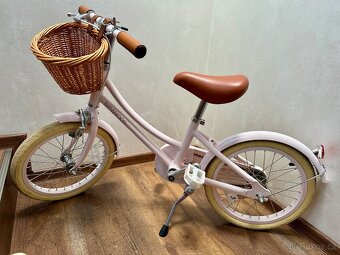 Růžové kolo Banwood bike s přídavnými kolečky - 2